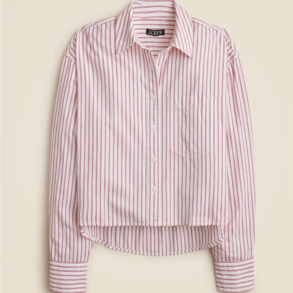 J. Crew Étienne cropped button-up shirt in stripe - Picture 7 of 10